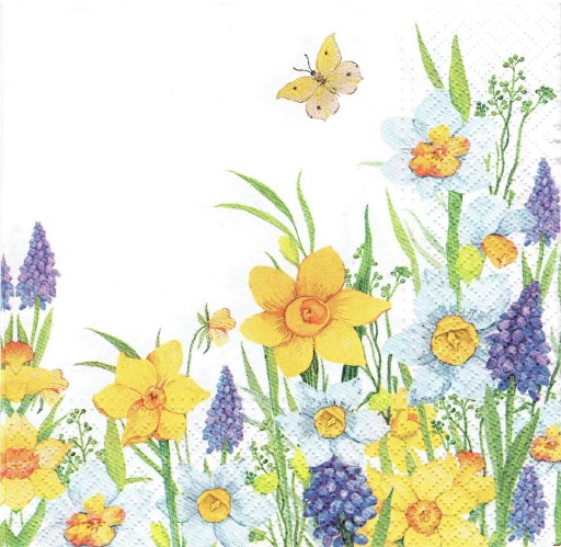 Serwetka decoupage 343 Kwiaty narcyzy 1 sztuka