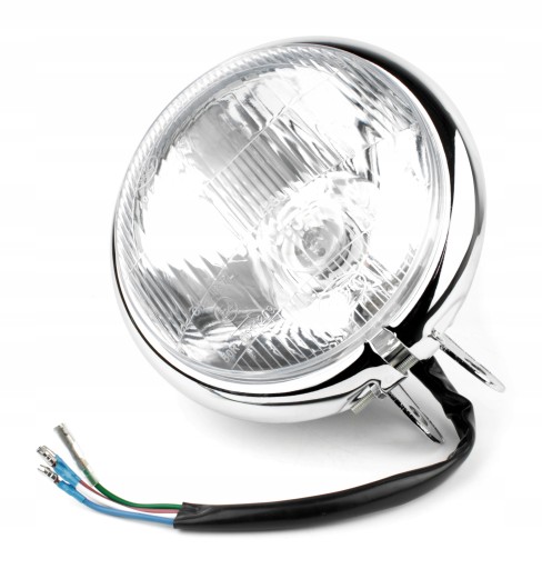 LAMPA MOTOCYKLOWA REFLEKTOR PRZÓD CHOPPER CHROM