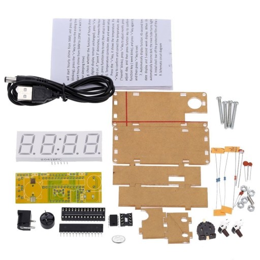 Белые часы, БЕЛЫЕ цифры 2 см с корпусом DIY KIT