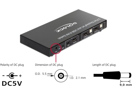 DELOCK 11367 DisplayPort USB-аудио KVM-переключатель