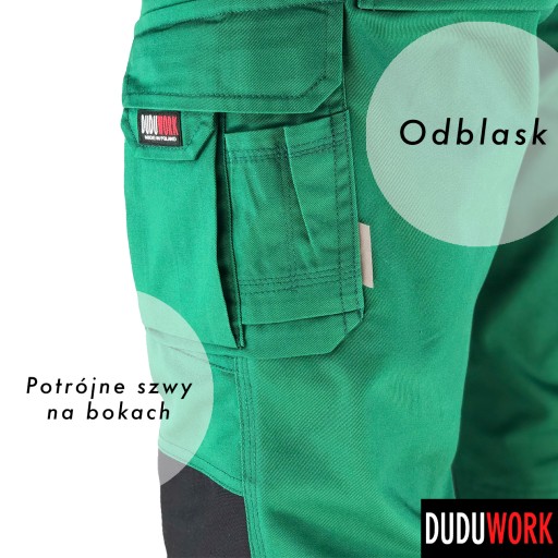 DuduWork РАБОЧИЕ БРЮКИ Зеленые с наколенниками 46