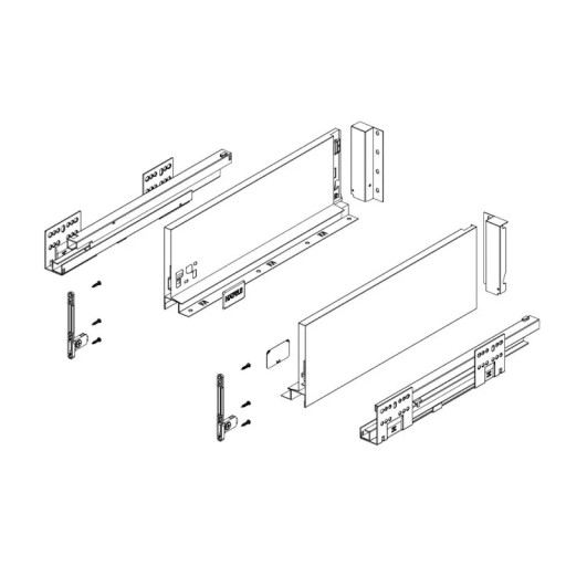 Ящик Hafele Matrix S SLIM белый средний 450 H135 L450 Soft Close 35кг