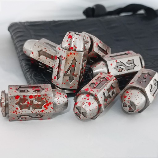 ZESTAW 6 METALOWYCH KOSTEK K6 3,3 CM RPG PAMIĄTKA Z WOJNY