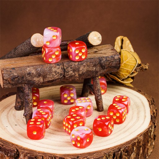 ZESTAW 25 KOSTEK K6 RPG KOŚĆ SZEŚCIOŚCIENNA BEKON Z ORKA 1,6 CM