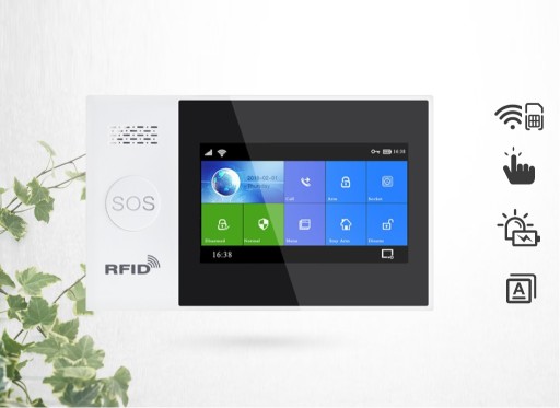 БЕСПРОВОДНАЯ СИГНАЛИЗАЦИЯ с ЖК-дисплеем 4,3 дюйма WiFi GSM SMS TUYA SMART НА ПОЛЬСКОМ ЯЗЫКЕ