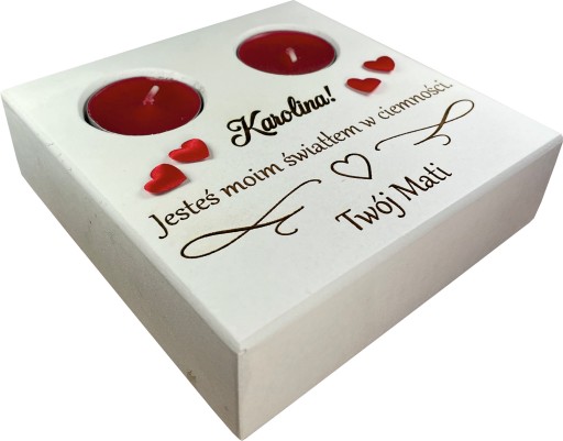 ŚWIECZNIK TEALIGHT WALENTYNKI PREZENT DZIEWCZYNY