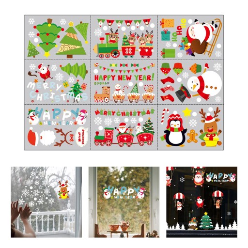 Рождественские гелевые наклейки на окна Новогодние украшения Merry Christmas наклейки 021