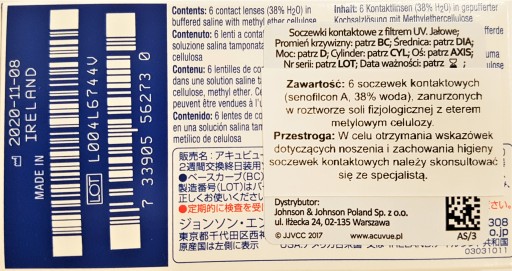 Линзы Acuvue Oasys BC 8.4 6 шт -2.00 dpt.