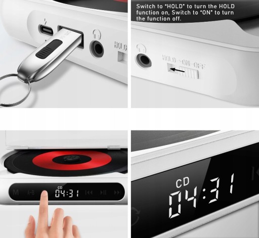 ПОРТАТИВНЫЙ MP3 CD-ПЛЕЕР Bluetooth USB