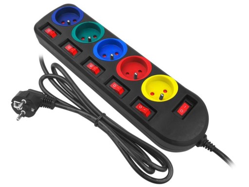 POWER STRIP 5-метровый черный удлинитель