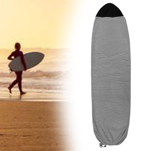 Pokrowiec na skarpety do deski surfingowej w paski Elastyczny 200 cm x 50 cm Czarny