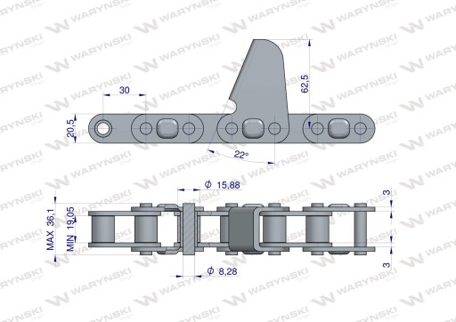 Цепь подъемная для кукурузы CA627x76A Fantini