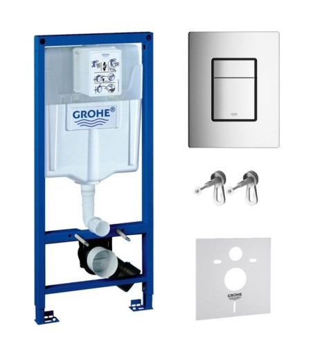 РАМА КОНЬКА КНОПКА ЧЕРНОЕ СТЕКЛО GROHE RAPID SL