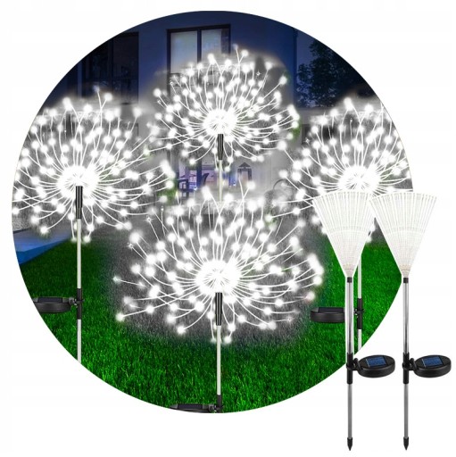 OGRODOWA LAMPA SOLARNA LED WBIJANA TRAWA PAMPASOWA