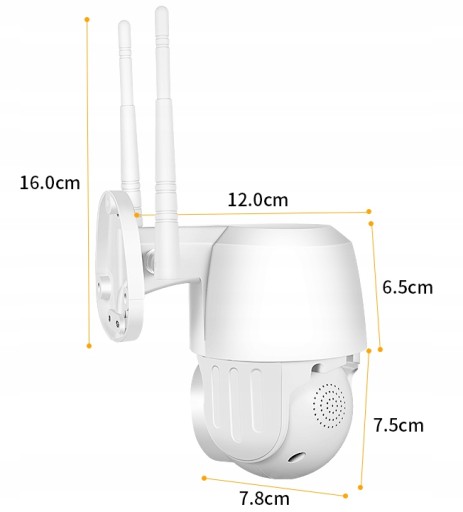 KAMERA ZEWNĘTRZNA WIFI IP OBROTOWA ZOOM x4 FULL HD MONITORING