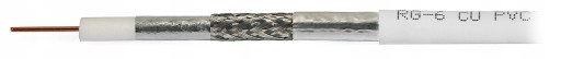 TRISHIELD белый коаксиальный кабель RG6 CU | 1м