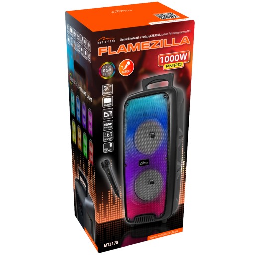 Бумбокс-колонка для караоке BT MP3 FM 1000 Вт + МИКРОФОН