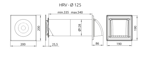 НАСТЕННЫЙ РЕКУПЕРАТОР 125 мм Awenta HRV125P с дистанционным управлением, децентрализованный, компактный