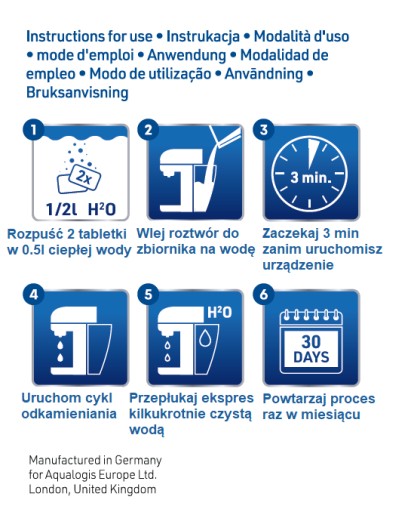 TABLETKI AQUALOGIS DECALC ODKAMIENIAJĄCE DO EKSPRESÓW NA KAPSUŁKI