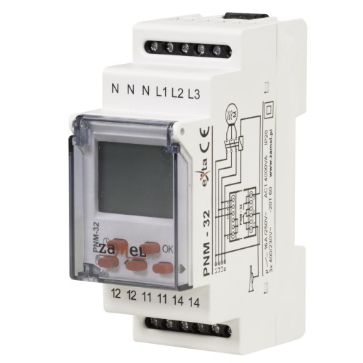 ZAMEL PRZEKAŹNIK KONTROLI NAPIĘCIA LCD 3F PNM-32