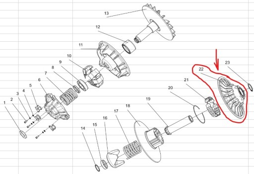 ШКИВ СЦЕПЛЕНИЯ ВЕРСИЯ CX Quad ATV Segway Snarler AT6 570/600