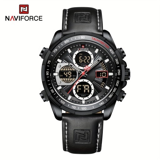 NAVIFORCE Светящиеся многофункциональные мужские электронные часы с двойной функцией