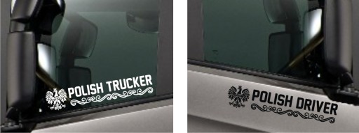 Naklejka na ciężarówkę POLISH TRUCKER DRIVER Orzełek Polska *KOLORY *47cm