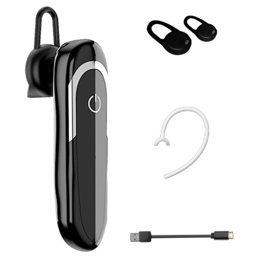Słuchawka Bluetooth, duża bateria 200 mAh, tryb głośnomówiący, 60 dni w trybie gotowości, czarna
