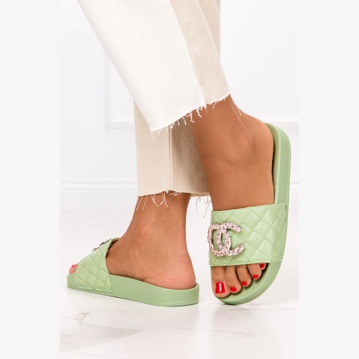 KLAPKI PIKOWANE GUMOWE BUTY Z OZDOBĄ LEKKIE NEW 41