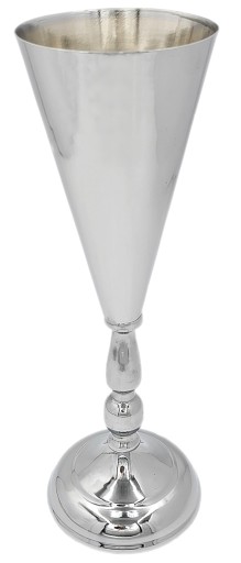 Srebrny wazon metalowy wys 37 cm glamour