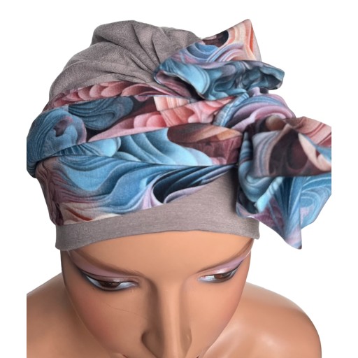 Turban damski wiosenny Lena 141-413 chusta miękka także po chemioterapii