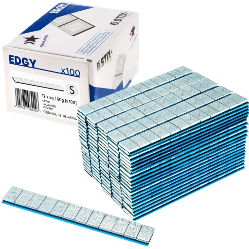 ГРУЗЫ, ПРИКЛЕЕННЫЕ К АЛЮ-ОЦИНКОВАННЫМ КОЛЕСАМ 5G STIX 100 ШТ. EDGY SLIP STRIPES
