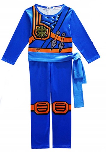 NINJA STRÓJ PRZEBRANIE MASKA NINJAGO JAY 104/110