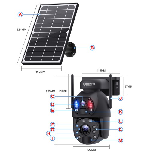 FOTOPUŁAPKA GSM SOLAR ZOOM OPTYCZNY x36 8MP DWA OBIEKTYWY BERING GUARD