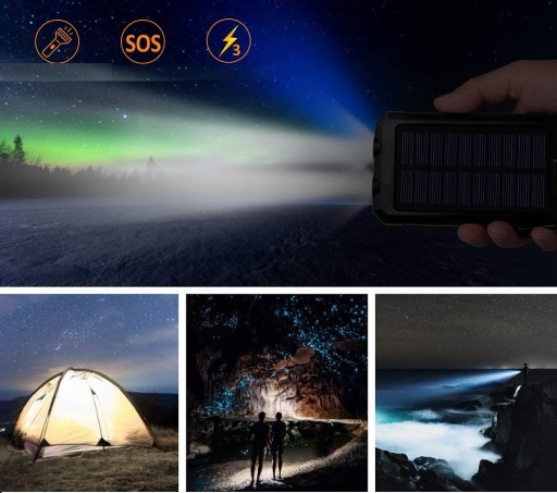 POWERBANK 20000 мАч СОЛНЕЧНЫЙ УНИВЕРСАЛЬНЫЙ ФОНАРЬ
