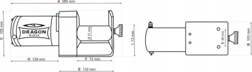 ЭЛЕКТРИЧЕСКАЯ ЛЕБЕДКА ПРЕМИУМ Dragon Winch 2500ST 1133 кг ПИЛОТ 0,9 км 12 В