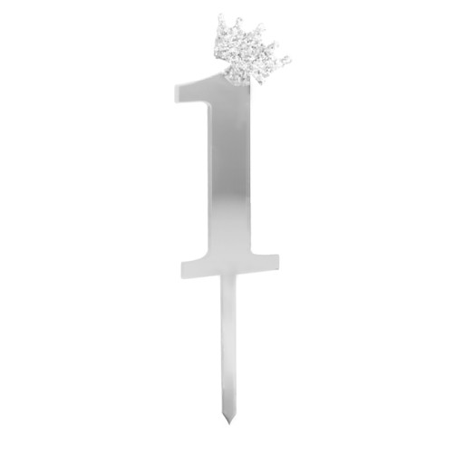Серебряные топперы для торта номер 1