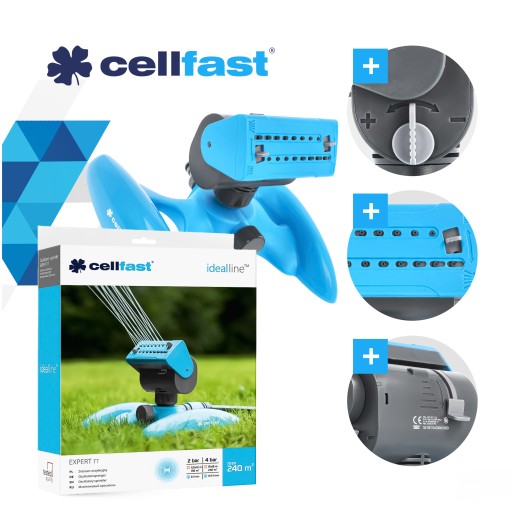 Zraszacz Ogrodowy Oscylacyjny Cellfast 16DYSZ EXPERT IDEAL Regulowany 240m2