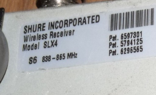 Микропорт Shure SLX1 и приемник SLX4