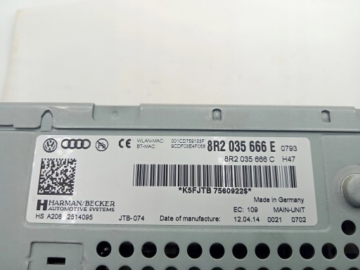 Устройство чтения SD-карт для MMI NAVIGATION HARMAN AUDI A5 A4 B8 8R2035666E