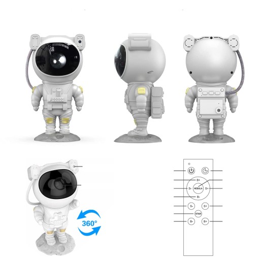 PROJEKTOR GWIAZD ASTRONAUTA Lampka Nocna Rzutnik Dla Dzieci Led LASER PILOT