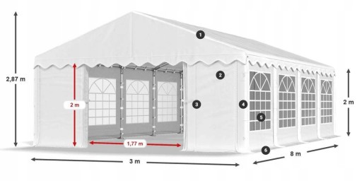 Промышленная складская палатка Garden Party - SUMMER WHITE ABIKO 3x9m