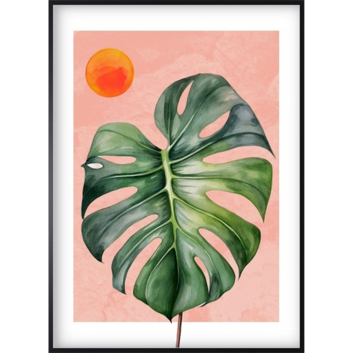 3 x ПЛИТА 40X50 TROPICAL FLOWERS MONSTERS LEAF Pink Розовый
