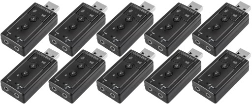 Звуковая карта 7.1 2x JACK 3,5 мм для USB 10 шт.