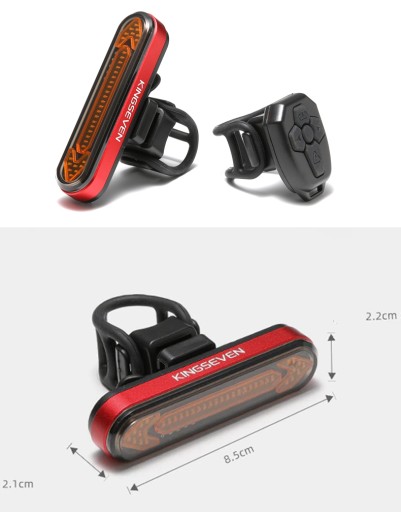 Lampka rowerowa tył USB LED Kierunkowskazy + Pilot