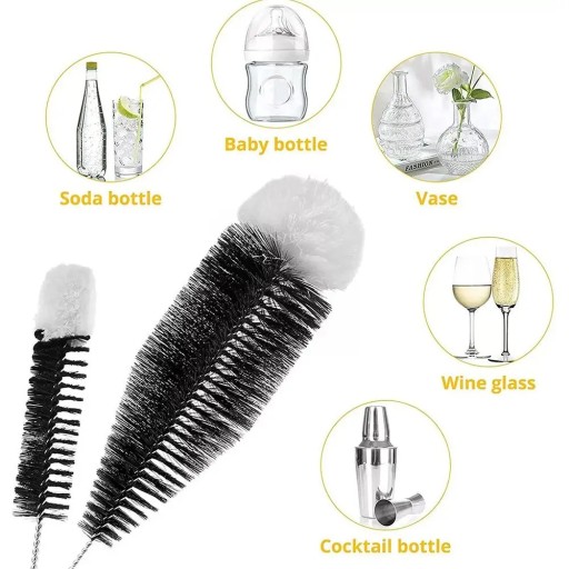 Soda Stream Bottle Brush With Beechwood Handle Glassware Jars Cleaner Kitch