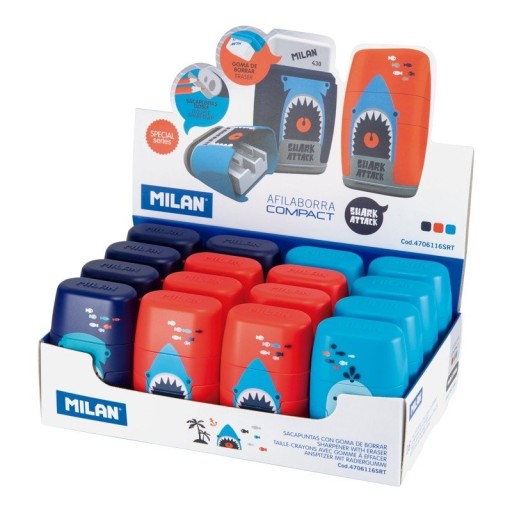 Milan Temperówko-gumka Compact Shark Attack 470611