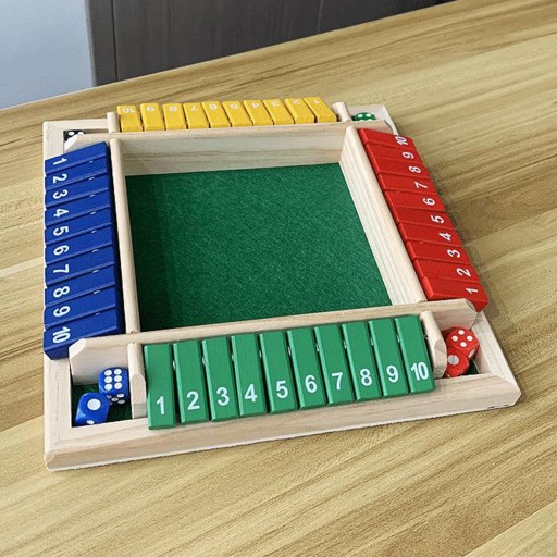 Shut The Box Dice 4-сторонняя настольная игра (игроки) для детей и взрослых, 4-сторонняя