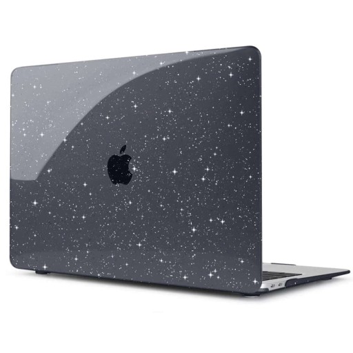 Жесткий чехол Alogy для Apple MacBook Air 13 M1 2020, черный с блестками
