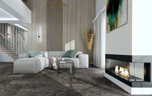 НАСТЕННАЯ ПЛИТКА ДЛЯ ВАННОЙ КОМНАТЫ МРАМОР ZORANI NERO 60x60 РЕЗЬБА / МАТОВАЯ